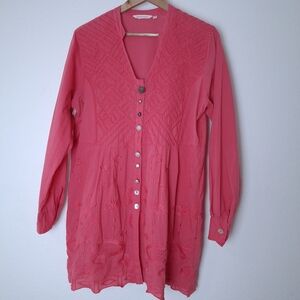 Soft Surroundings Alka Embroidered Longsleeve Tunic Top